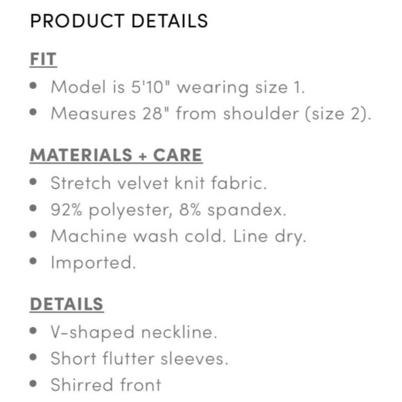 Torrid Size 1 Black Stretch Velvet Shirred-Front Flutter Sleeve Top - Picture 4 of 8